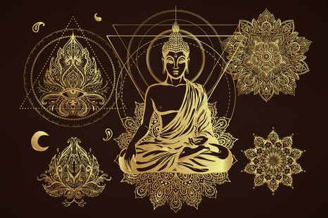 OBRAZ ZLATÝ BUDHA - OBRAZY FENG SHUI - OBRAZY