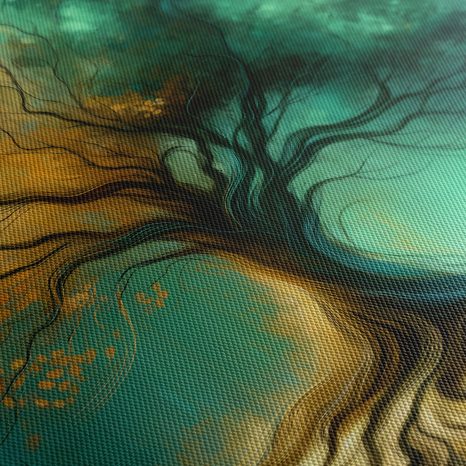 WANDBILD STILLE NACHT UNTER DEM BAUM DES LEBENS - BILDER BÄUME DES LEBENS - BILDER