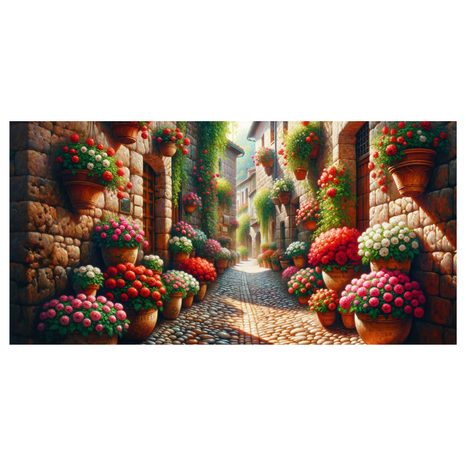 OBRAZ ULICE PLNÁ KVĚTIN - OBRAZY MĚSTA - OBRAZY