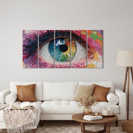 5-DÍLNÝ OBRAZ BAREVNÁ HARMONIE OKA - ABSTRAKTNÍ OBRAZY - OBRAZY