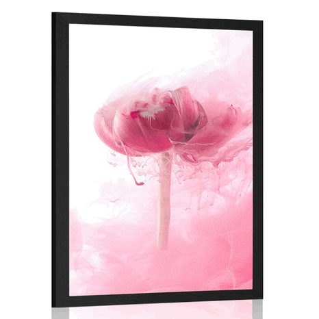 AFFICHE FLEUR ROSE DANS UN DESIGN ORIGINAL - FLEURS - AFFICHES