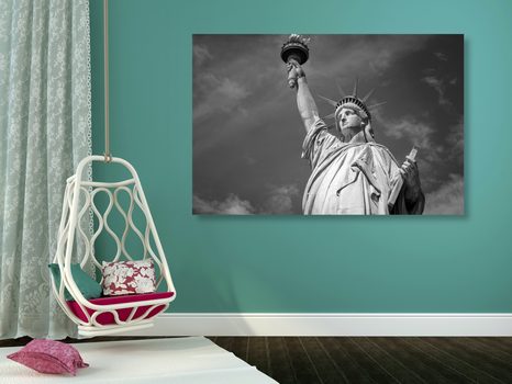 TABLOU STATUIE LIBERTĂȚII ÎN DESIGN ALB-NEGRU - TABLOURI ALB-NEGRU - TABLOURI