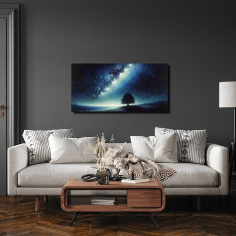 OBRAZ NOČNÍ KRAJINA SE STROMEM ŽIVOTA - OBRAZY STROMY ŽIVOTA - OBRAZY