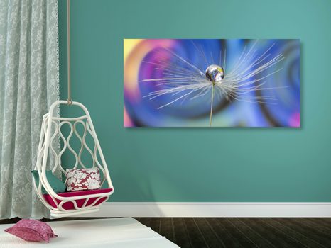 SLIKA KAPLJA ROSE NA ABSTRAKTNEM OZADJU - ABSTRAKTNE SLIKE - SLIKE