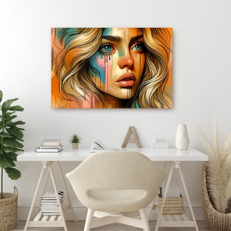 WANDBILD MODERNES FRAUENPORTRÄT - WANDBILDER FRAUEN - BILDER