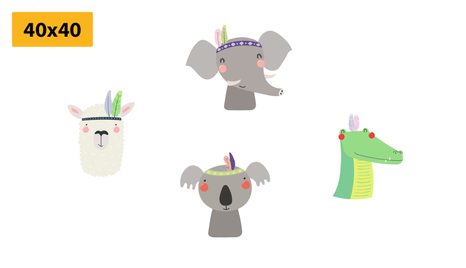 SET OBRAZŮ ROZTOMILÁ ZVÍŘÁTKA S PÍRKEM - SESTAVY OBRAZŮ - OBRAZY