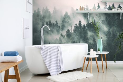 SELF ADHESIVE WALL MURAL FOREST IN THE FOG - WALLPAPERS - 🔥 TOTAL SALE 🔥