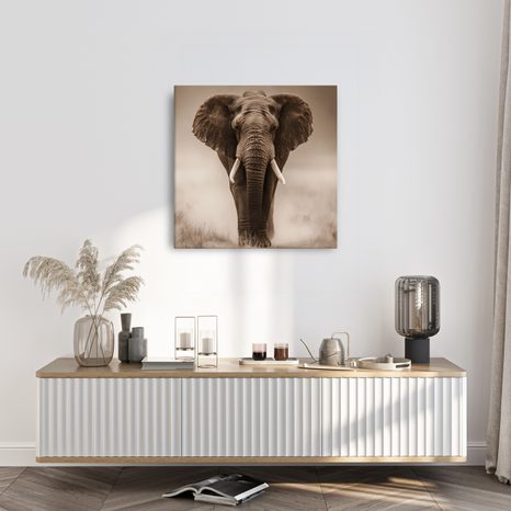 OBRAZ AFRICKÝ SLON V MLZE - OBRAZY SLONI - OBRAZY
