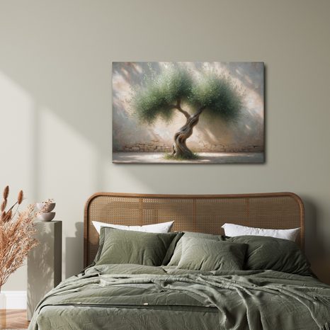 OBRAZ OLIVOVNÍK NA KAMENNÉM DVOŘE - OBRAZY STROMY A LISTY - OBRAZY