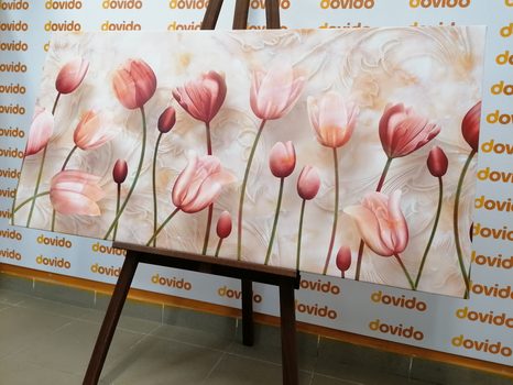 WANDBILD ALTROSA TULPEN - BILDER BLUMEN - BILDER