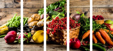 TABLOU 5-PIESE FRUCTE ȘI LEGUME PROASPETE - TABLOURI BĂUTURI ȘI MÂNCARE - TABLOURI