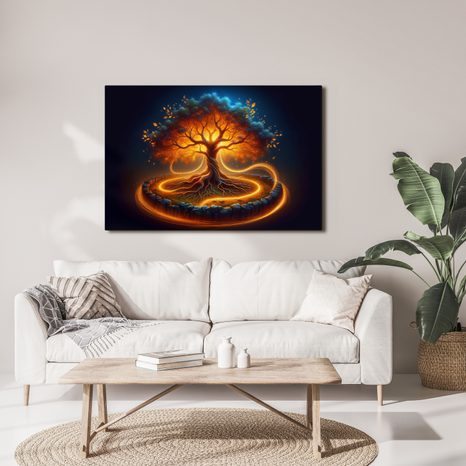 OBRAZ MAGICKÝ STROM ŽIVOTA V ZÁŘI - OBRAZY STROMY ŽIVOTA - OBRAZY