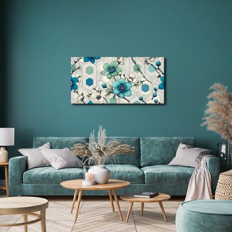 OBRAZ KOMBINACE KVĚTIN A GEOMETRIE - PICTURES FLOWERS - PICTURES