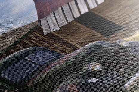 OBRAZ AUTO V MALEBNÉ PŘÍRODĚ - VINTAGE A RETRO OBRAZY - OBRAZY