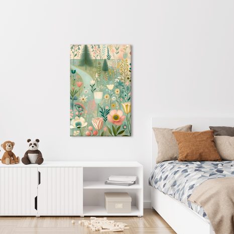 OBRAZ ČAROVNÁ KVETINOVÁ LÚKA PRI LESE - OBRAZY KVETOV - OBRAZY
