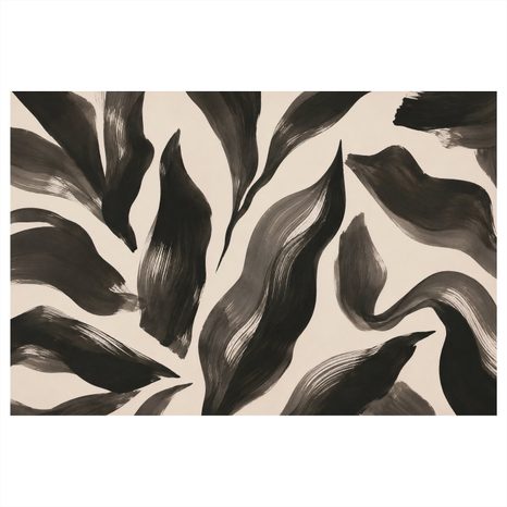 TABLEAU SUR TOILE – LIGNES ORGANIQUES NOIRES - IMAGES FORMES ABSTRAITES - TABLEAUX
