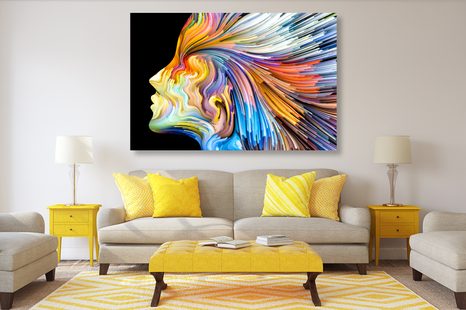 WANDBILD FARBIGES FRAUENPROFIL - ABSTRAKTE BILDER - BILDER