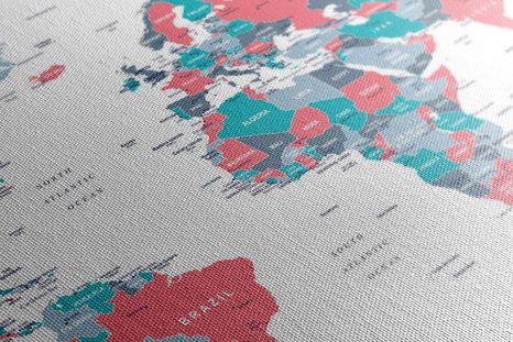 KÉP VILÁGTÉRKÉP PASZTELL SZÍNEKBEN - TÉRKÉPES KÉPEK - KÉPEK