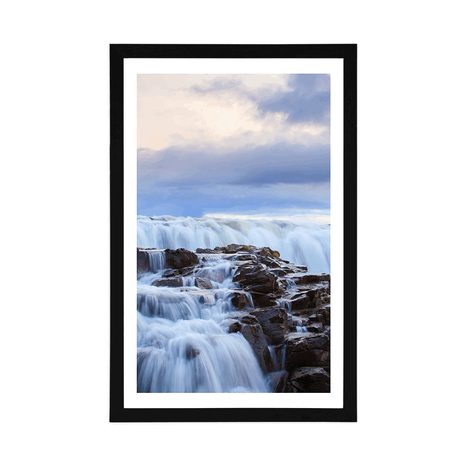 POSTER WITH MOUNT WATERFALLS IN ICELAND - NATURE - POSTERS