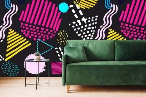 TAPETA MODERNÍ MEMPHIS VZOR - ABSTRAKTNÍ TAPETY - TAPETY