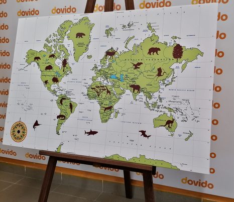 OBRAZ NA KORKU MAPA SO ZVIERATAMI - OBRAZY NA KORKU - OBRAZY