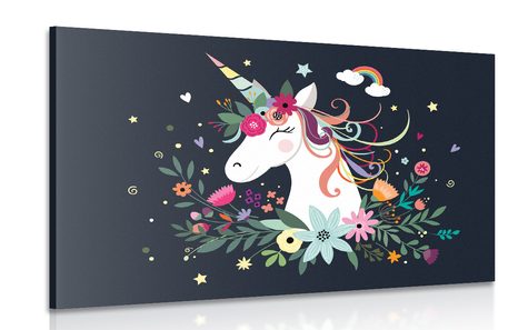 QUADRO DI UN GRAZIOSO UNICORNO - QUADRI PER BAMBINI - QUADRI