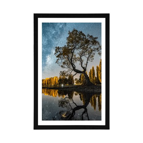 POSTER CU PASSEPARTOUT COPAC SUB CERUL ÎNSTELAT - NATURĂ - POSTERE