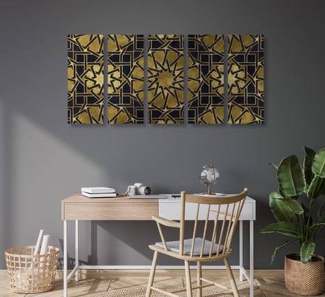 5-DÍLNÝ OBRAZ ORIENTÁLNÍ MOZAIKA - ABSTRAKTNÍ OBRAZY - OBRAZY