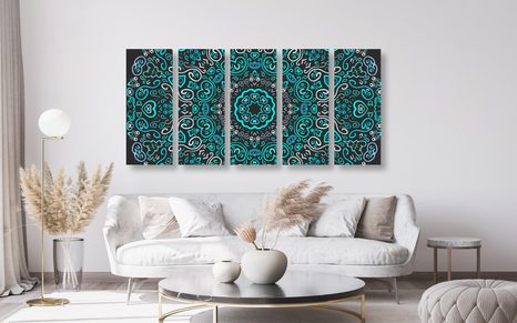 5-DÍLNÝ OBRAZ MANDALA LÁSKY - OBRAZY FENG SHUI - OBRAZY