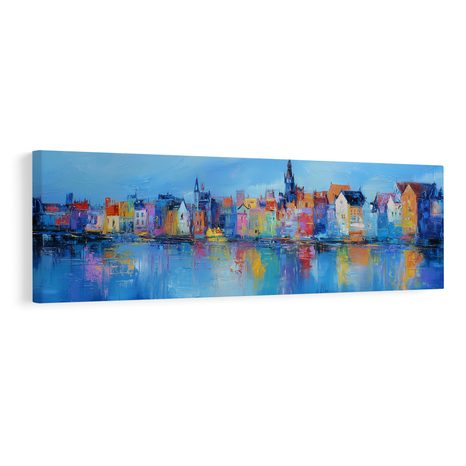 WANDBILD MÄRCHENHAFTE STADTSZENERIE - BUNTE HÄUSER - BILDER