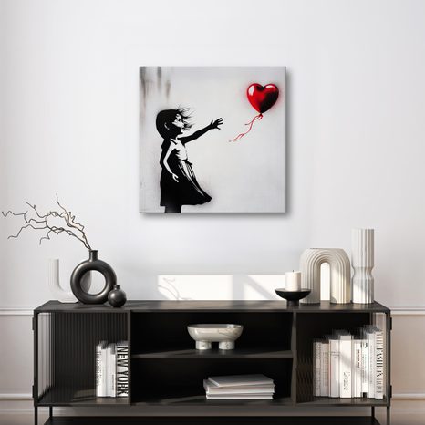 OBRAZ SRDCE VE VĚTRU STREET ART - OBRAZY ŽENY - OBRAZY