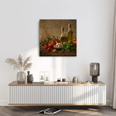 CANVASTAVLA KÖKSSTILLEBEN MED VITLÖK - MAT- OCH DRYCKESTAVLOR - TAVLOR