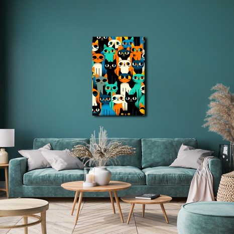 OBRAZ PESTRÁ KOČIČÍ MOZAIKA - PICTURES CATS - PICTURES
