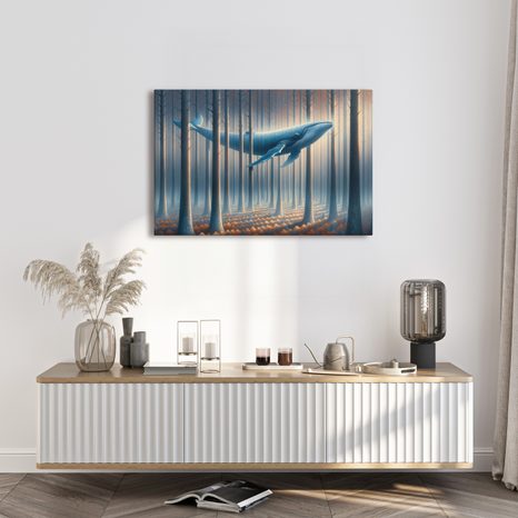 WANDBILD TRAUMSCHWERTWAL ZWISCHEN BAUMSTÄMMEN - WANDBILDER UNTERWASSERWELT - BILDER