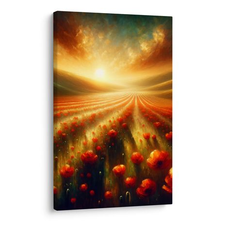 WANDBILD MOHNBLUMEN IM ABENDLICHT - WANDBILDER FELDER UND WIESEN - BILDER