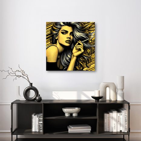 WANDBILD FRAU MIT WELLIGEM HAAR - WANDBILDER FRAUEN - BILDER