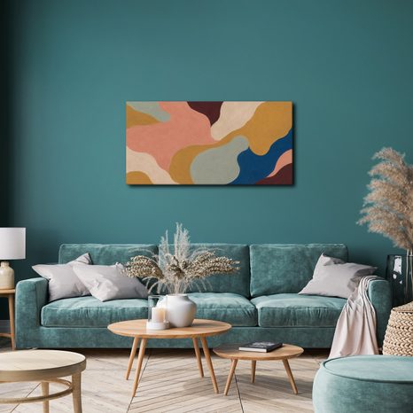 TABLEAU SUR TOILE – FORMES ORGANIQUES AUX TONS TERREUX - IMAGES FORMES ABSTRAITES - TABLEAUX