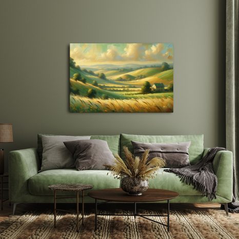 WANDBILD GOLDENE FELDER BEI DER EINSAMKEIT - WANDBILDER FELDER UND WIESEN - BILDER