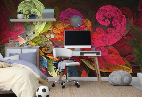 SAMOLEPÍCÍ TAPETA ABSTRAKTNÍ PASTELOVÉ LISTY - SAMOLEPÍCÍ TAPETY - TAPETY