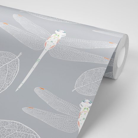 CARTA DA PARATI – LIBELLULE VOLANTI - CARTA DA PARATI ANIMALI - CARTA DA PARATI