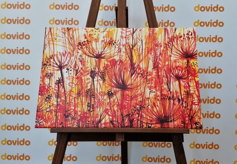 OBRAZ PAMPELIŠKA V ORANŽOVÝCH ODSTÍNECH - ABSTRAKTNÍ OBRAZY - OBRAZY