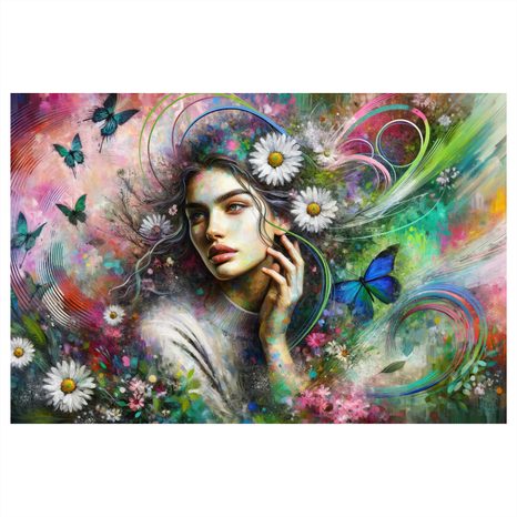 OBRAZ KVĚTINOVÁ HARMONIE S MOTÝLY - OBRAZY ŽENY - OBRAZY