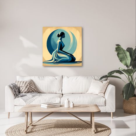OBRAZ KLIDNÁ SILUETA PŘED MĚSÍCEM - OBRAZY ŽENY - OBRAZY