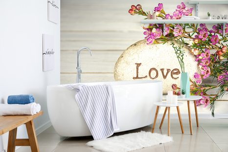 ΑΥΤΟΚΌΛΛΗΤΗ ΤΟΙΧΟΓΡΑΦΊΑ ΜΕ ΤΗΝ ΕΠΙΓΡΑΦΉ "LOVE" ΣΕ ΠΈΤΡΑ - ΑΥΤΟΚΌΛΛΗΤΕΣ ΤΑΠΕΤΣΑΡΊΕΣ - ΤΑΠΕΤΣΑΡΊΕΣ