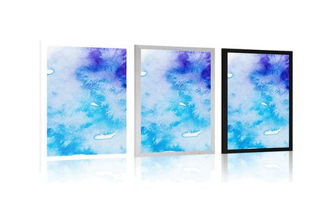 PLAKAT PLAVO-LJUBIČASTA APSTRAKTNA UMJETNOST - APSTRAKTNI I S UZORKOM - PLAKATI