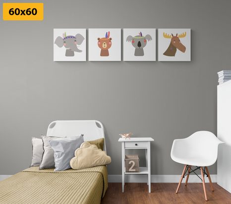 SET OBRAZŮ ROZTOMILÁ ZVÍŘÁTKA - SESTAVY OBRAZŮ - OBRAZY