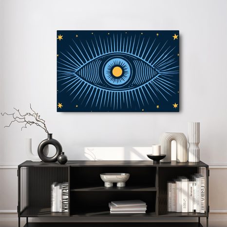 TABLEAU SUR TOILE – ŒIL MYSTIQUE DE LA NUIT ÉTOILÉE - TABLEAUX PAR THÈME - TABLEAUX
