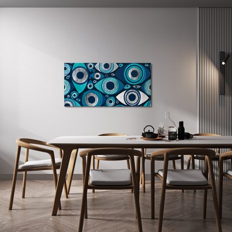 TABLEAU SUR TOILE – CERCLES HYPNOTIQUES ET YEUX - TABLEAUX PAR THÈME - TABLEAUX