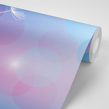 SAMOLEPÍCÍ TAPETA MODRÁ PAMPELIŠKA S ABSTRAKTNÍM POZADÍM - SAMOLEPÍCÍ TAPETY - TAPETY