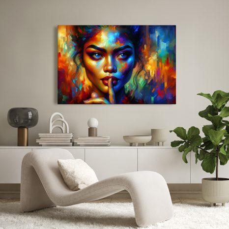WANDBILD FRAU IN ABSTRAKTEN FARBEN - WANDBILDER FRAUEN - BILDER